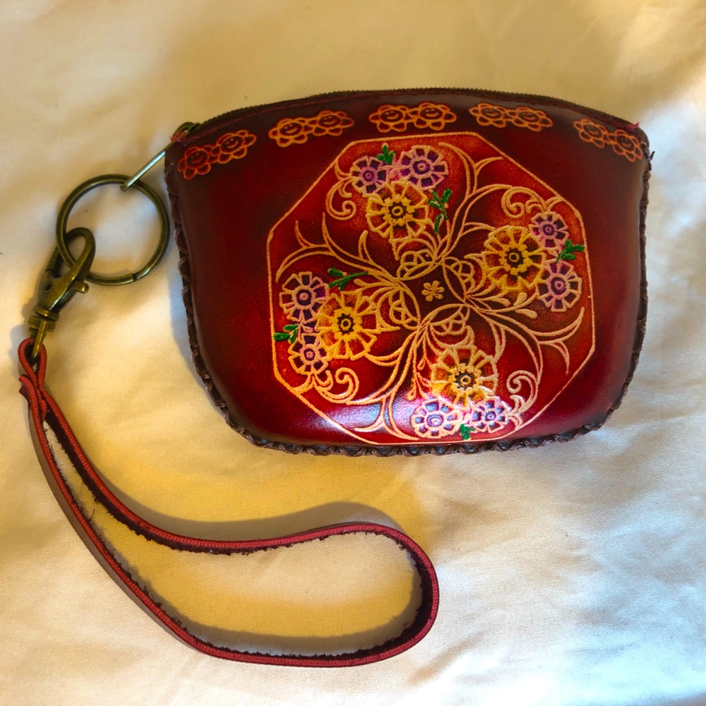 Genuine Leather Handmade Coin Bag or Wristlet